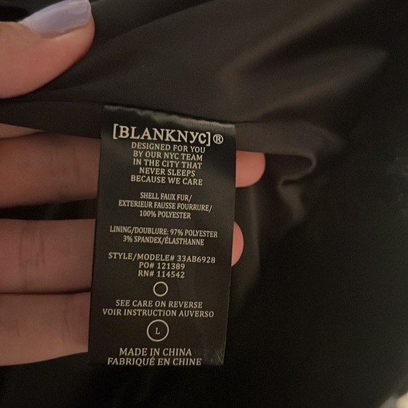 Blank NYC Faux Fur Jacket size L - Picture 4 of 4